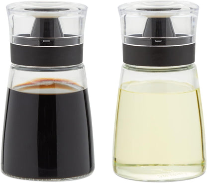 Set Pack 2, 5.5 oz, Juvale Glass Oil & Vinegar Dispenser - Leak-Proof No-Drip Glass Salad Dressing Bottle & Sauce