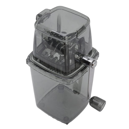 Leopacat Hand Crank Ice Crusher, Manual Hand Crank Operated Breaker, Portable Chopper Transparent Stainless Steel Breaker Making Drinks Machine for Fast Coarse Shaved Fine Chips Ho (Gray)
