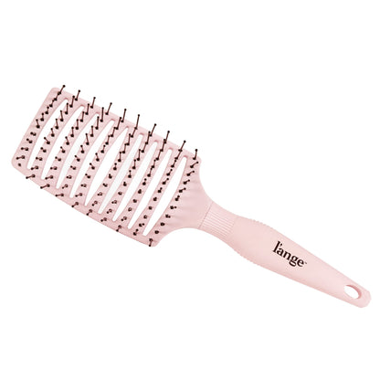 L'ANGE HAIR Siena Wide Curved Vented Detangle Brush | Nylon Bristles | Best for Tangles and Knots | Ideal for Men and Women | Vented for Airflow | Black