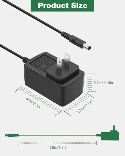 Charger for Bissell AirRam Cordless Vacuum 2144 2524 1984 19841 2151A, AC Adapter K12S270050U, 6ft Power Cord