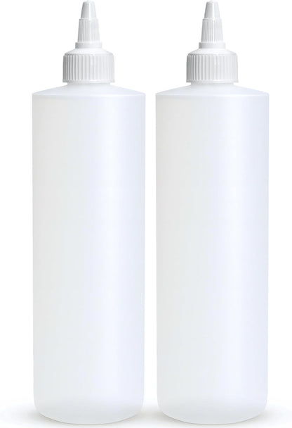 16 OZ 2 PACK BRIGHTFROM Condiment Squeeze Bottles, Empty Squirt Bottle with Twist Top Cap, Leak Proof - Great