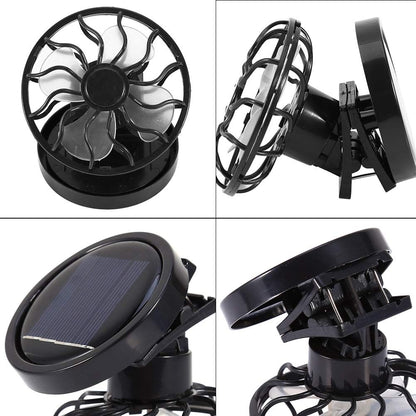 LiebeWH Electric Clip On Solar Fan, Portable Air Conditioner Cooling Fan, Quiet Desk Fan for Travel Camping Hiking