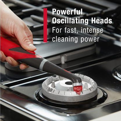 Rubbermaid Reveal Power Scrubber 5-Piece Kit, Cordless Electric Battery Powered Spin Scrub Brush, Water Resistant, for Home/Kitchen/Bathroom/Grout/Tile/Shower/Tub