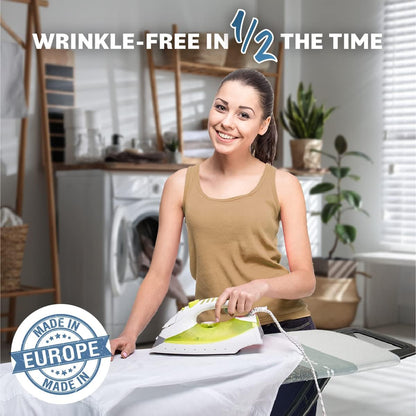 Bartnelli by Rorets Classic Ironing Board - EZ-Glide Technology, Height Adjustable, 13x43 Surface, Premium 4-Layer Cover