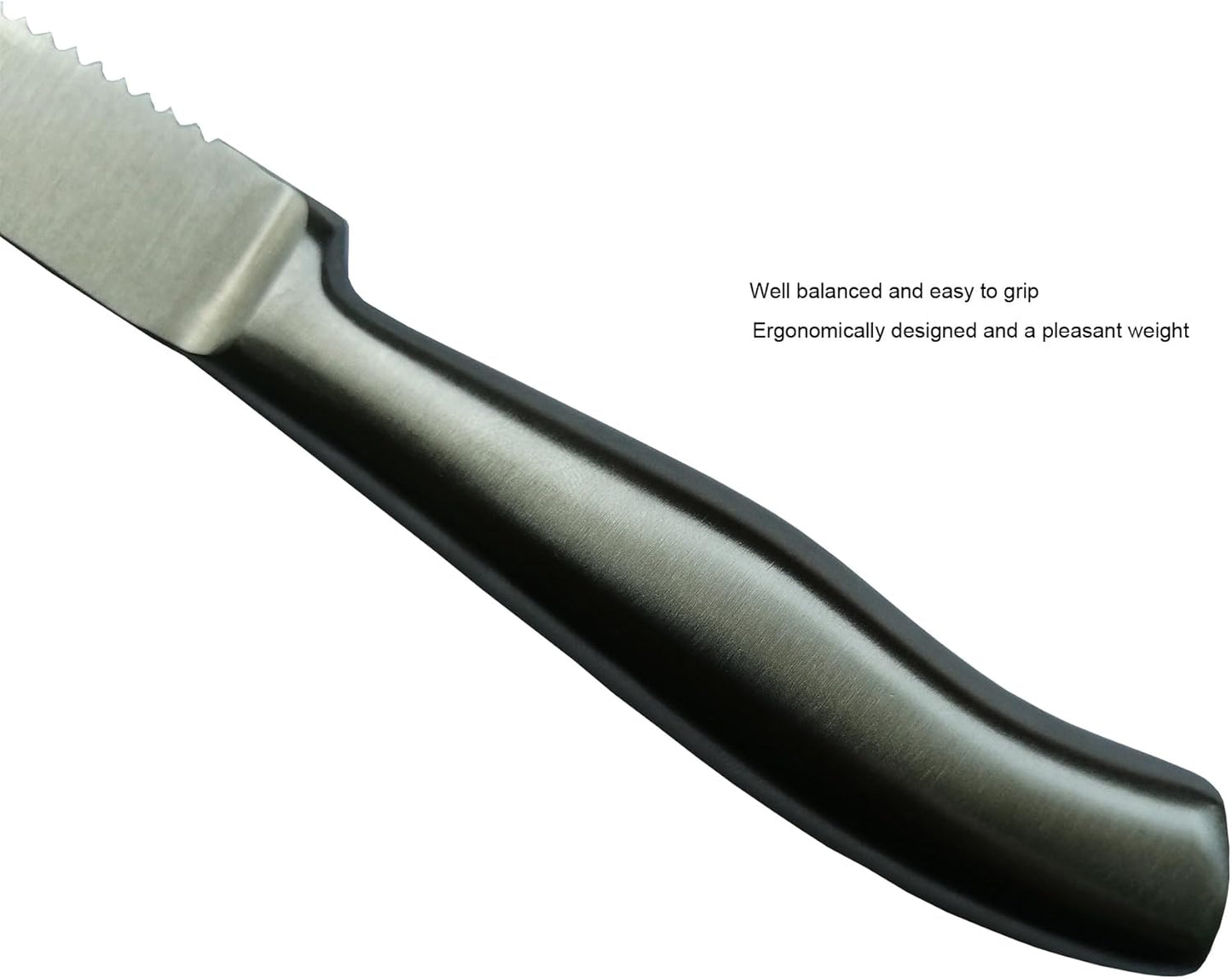 Steak Knives, Razor-Sharp Steak Knives Set of 4, Stainless Steel Serrated Steak Knife, Silver Kitchen Steak Knife Set,