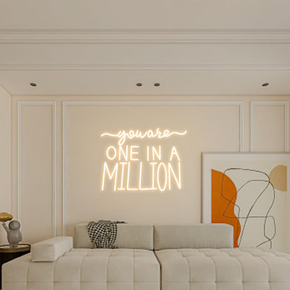 Neonawall Neon Sign for Wall Decor Light Up Letters Led Sign Birthday Party Gifts Led Decorative Night Signs Room Decor Supplies Birthday Party Signs for Home Bedroom Dorm (You Are One in A Million)