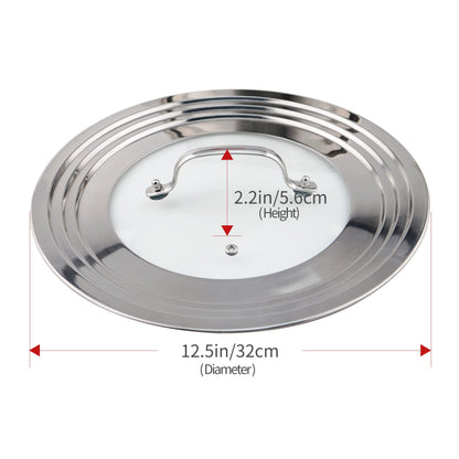 Morikavo Stainless Steel Universal Lid for Pots, Pans and Skillets-Fits 7" to 12" Replacement Frying Pan Cover and Cast Iron Skillet Lid