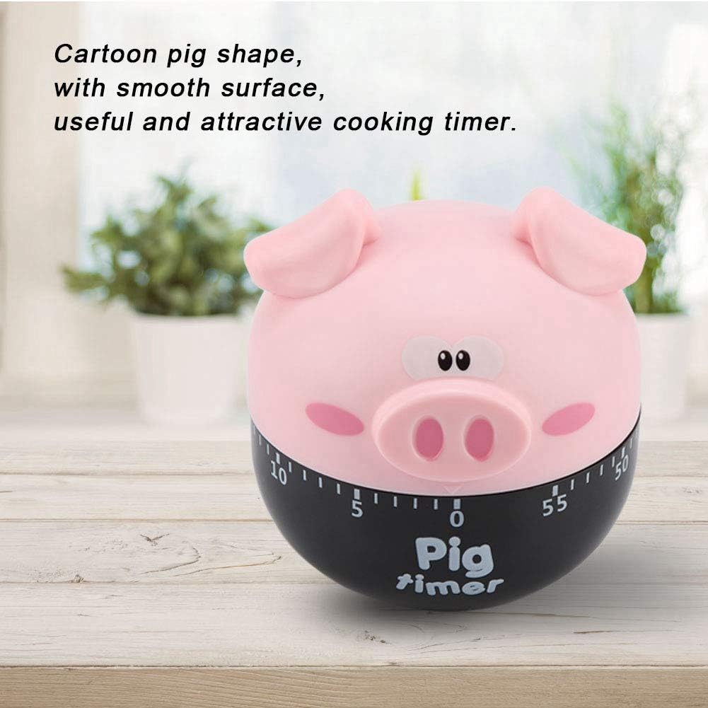 Cute Cartoon Pig Kitchen Timer, Mechanical Cooking Timer for Home Decor and Cooking Timing Tool