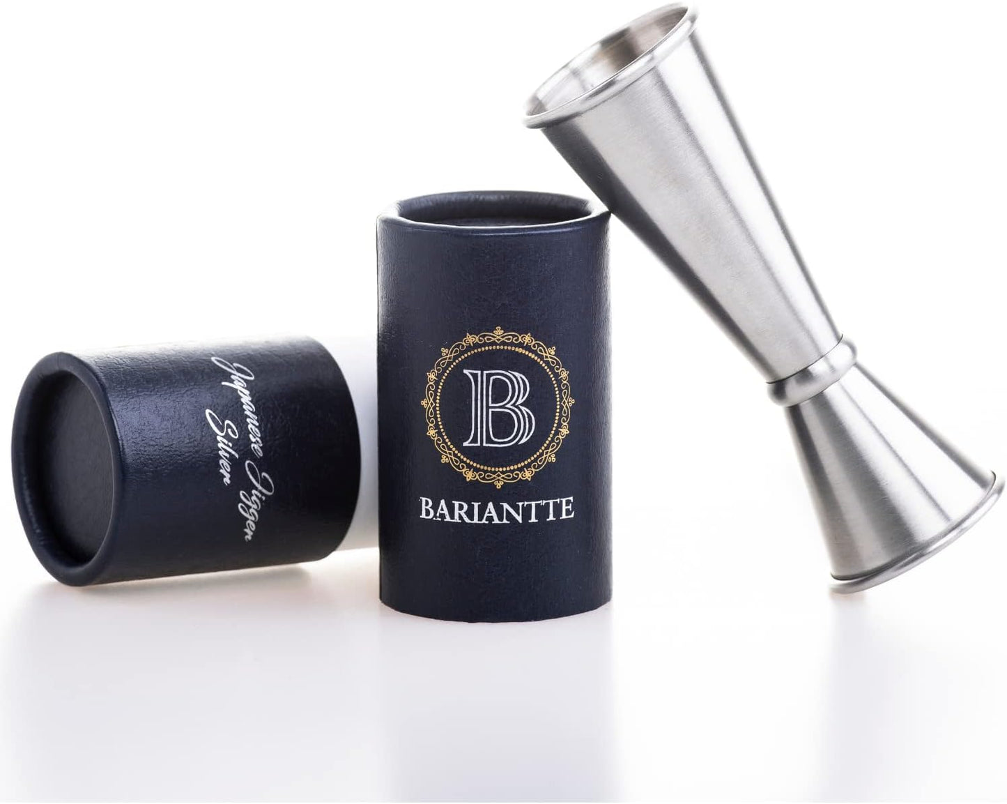 BARIANTTE Cocktail Jigger for Bartending, 2 oz 1 oz Japanese Measuring Shot Glass - Silver