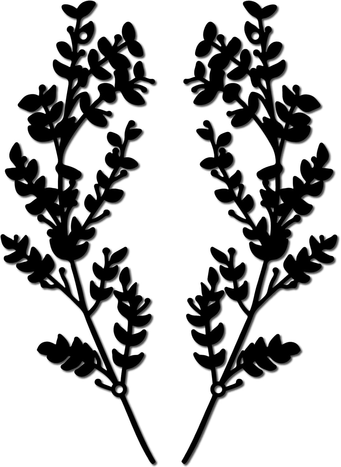 CREATCABIN Metal Tree Leaf Wall Decor, Double Black Wrought Iron Scroll Sculpture Leaf Hanging Decor