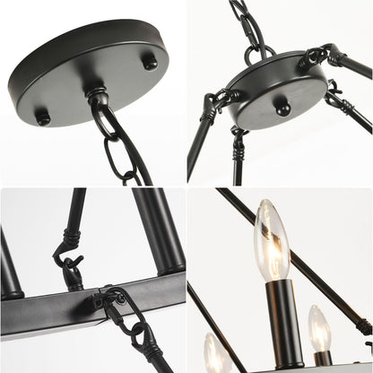 54-Lights 2 Tier Wagon Wheel Chandelier, 60" Large Chandeliers for High Ceilings, Round Black Chandeliers for Dining Room, Farmhouse Foyer Lighting Fixtures, for Living Room, Staircase, Entryway