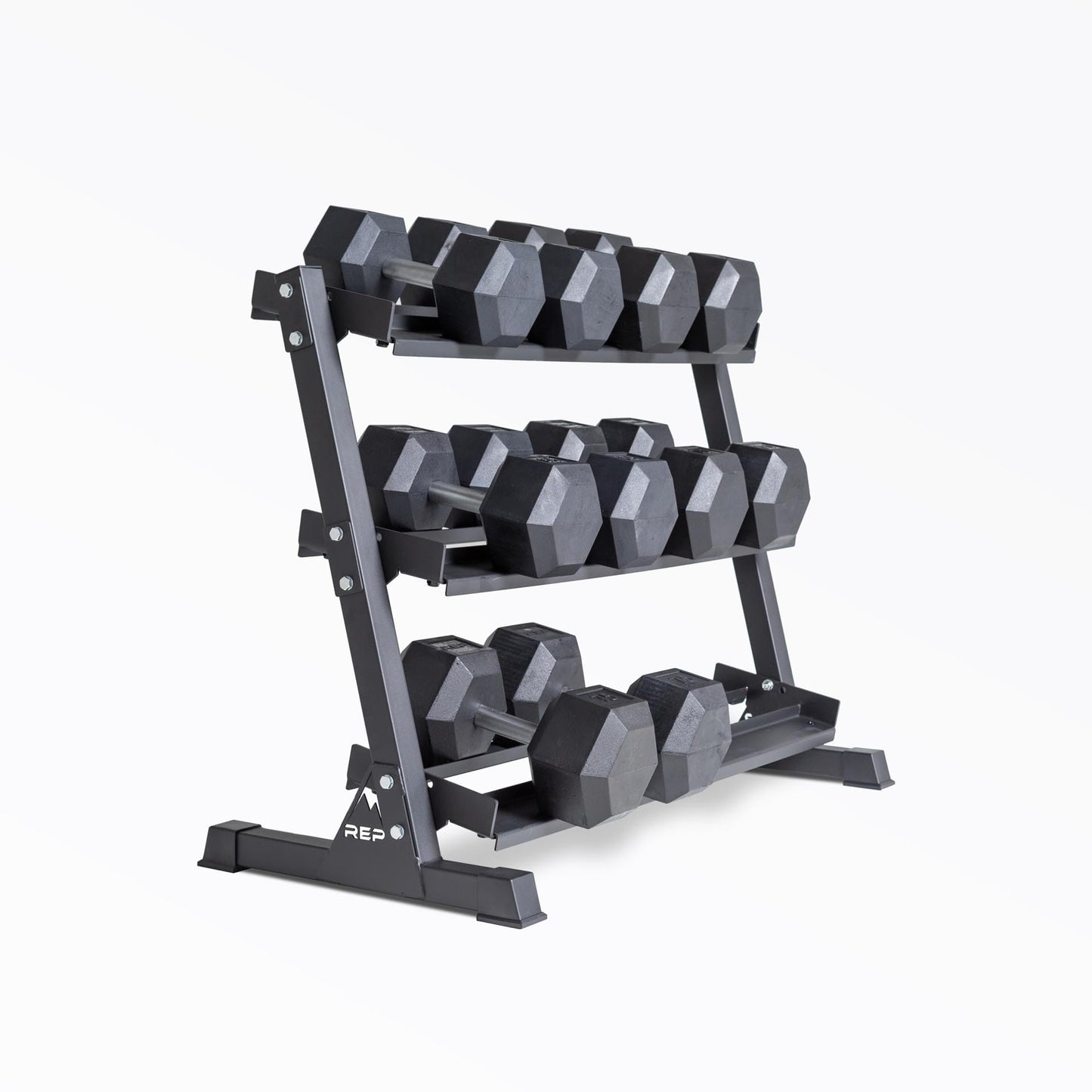 Rep Fitness 55lb-75 lb Dumbbell Set- Rubber Hex, Low Odor, Fully Knurled- Made for Heavy Lifting