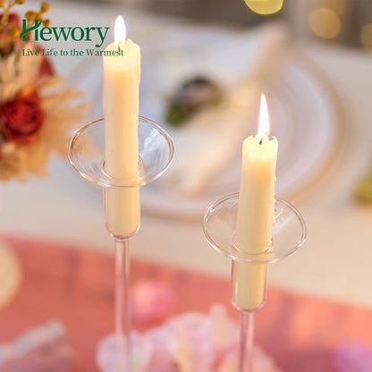 Hewory Glass Bobeches - 3 PCS Candle Drip Protectors for Taper Holders | Clear Round Design