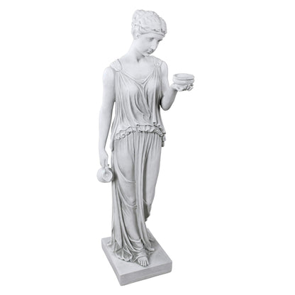 Design Toscano KY71304 Hebe Greek Woman Patron of Youth Indoor/Outdoor Garden Statue, Large Size, 10 inches Wide, 32 inches Tall, Handcast Polyresin, Antique Stone Finish