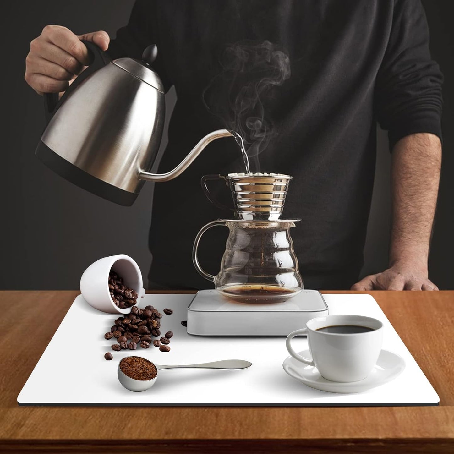 Coffee Mat, 16" x 20" Large Absorbent Drying Mat for Dishes, Easy to Clean for Countertop, Coffee Maker