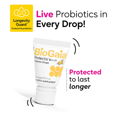 BioGaia Protectis Baby Probiotic Drops | Baby Essentials for Colic & Gas Relief | Safe for Newborns | Ease Crying, Fussing, Colic, Gas, Spit-ups & Constipation | No Dairy, Soy & Gluten | 5mL