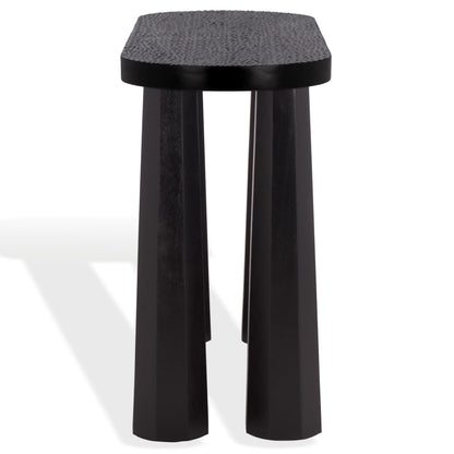 SAFAVIEH Couture Collection - Petraclara Black Solid Wood Console Table, Sculptural Oval Design, Modern Accent (SFV5791A)