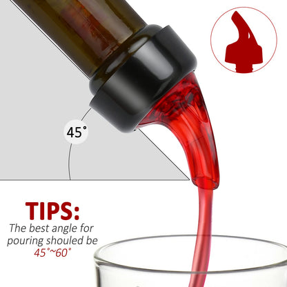 NFFIBDH Automatic Measured Bottle Pourer - Quick Shot Spirit Liquor Pour Spouts with Dust Caps for Wine Cocktail Beverages - Ideal Home Bar Tools 1.5 oz / 45ml (Red, 12 Pack)