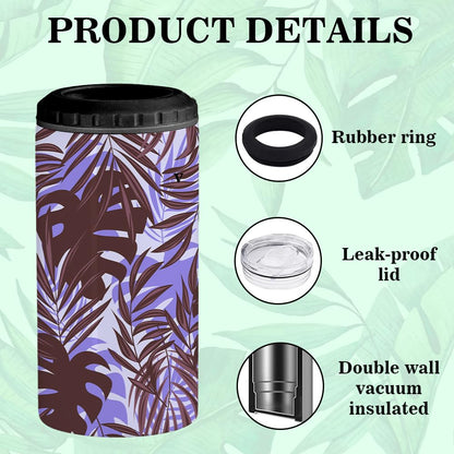 ZREGGUR 4 Pack 4 in 1 Can Cooler 16 oz Sublimation Blank Tumbler with Metal Straw,Straw Brush,Shrink Wrap, Non-Slip Coaster, Lid, Individually Boxed Standard Beer Cans,Canning Cans