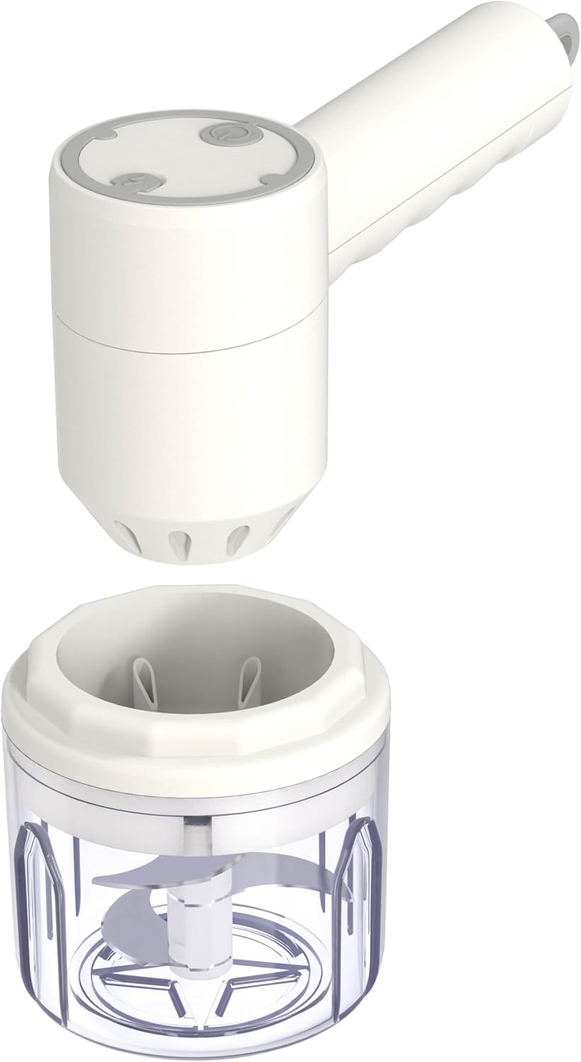 Cordless Hand Mixer & Mini Food Processor with 3 Speed Modes, Electric Egg Beater Whisk, USB Cable & Accessories