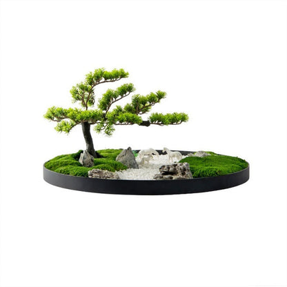 GRFIT Bonsai Artificial Hotel Table Simulation Tree Ornaments with Luxury Flowers and Light, Round Table Centerpiece, Decorative Greenery Ornaments China Artificial Tree Plant