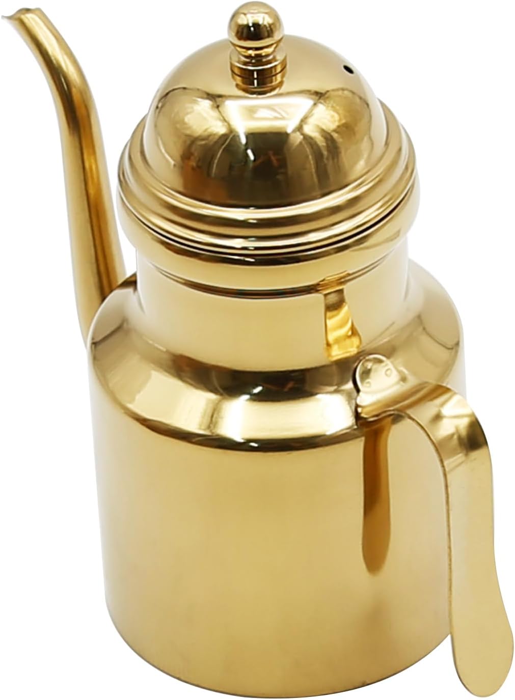 15oz Gold Stainless Steel Olive Oil & Vinegar Dispenser with Non-Slip Handle