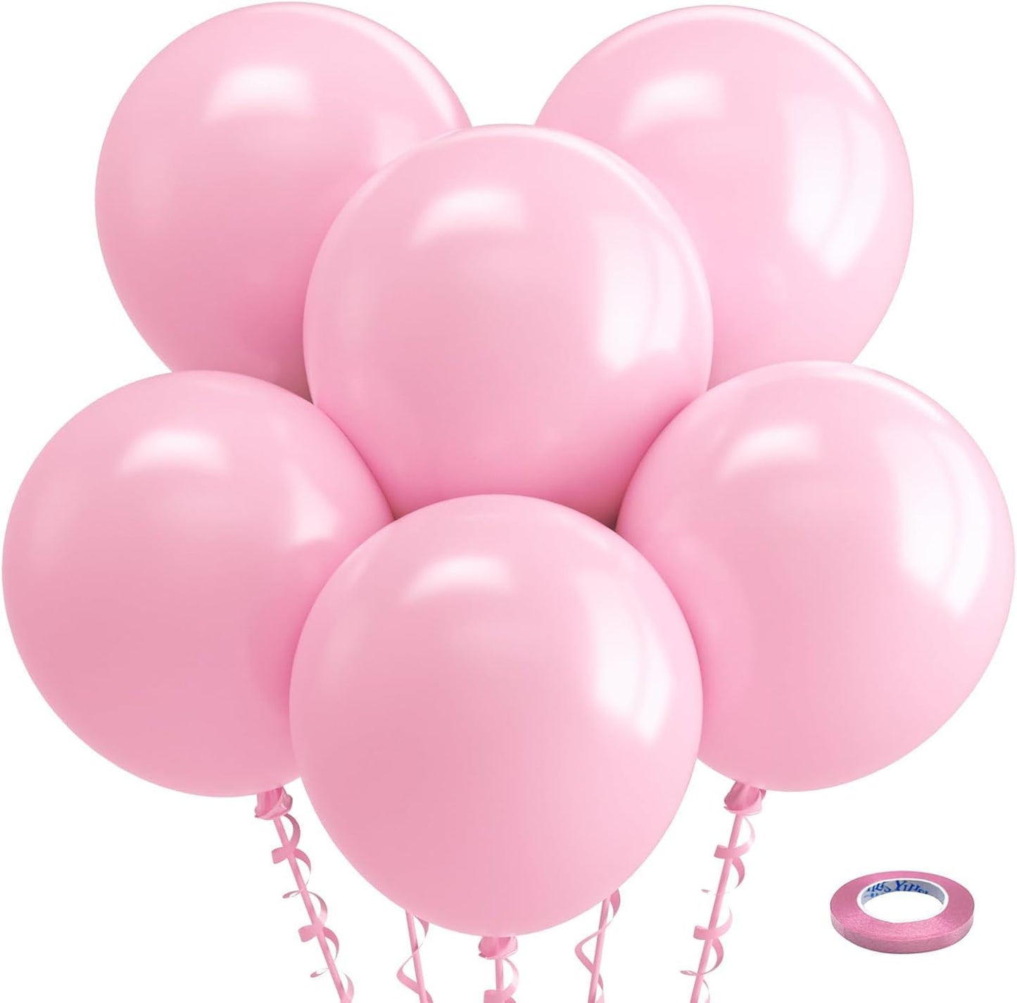Bezente Pastel Pink Latex Party Balloons - 30 Pack of 18-Inch Large Round Balloons for Celebrations