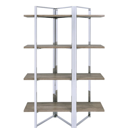 KCSWKJ Chrome Finish Bookshelf