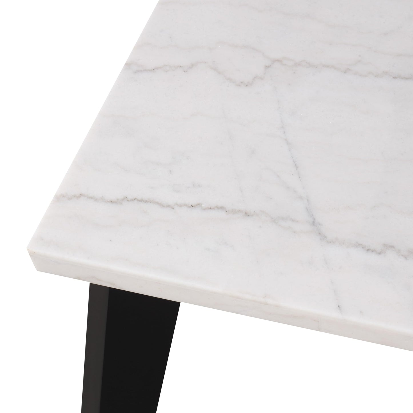 Furniture of America Isolde Contemporary 54-inch Marble Top Square Counter Height Dining Table with Tapered Legs, Easy Assembly for Home Kitchen, Living Room, Dinettes, Black and White