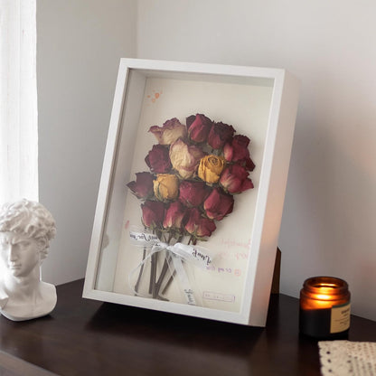 Shadow Box Frame 8x10 - 3 Pack Wood Deep Shadowbox with Glass Shadow Boxes Display Cases Suitable for Photos, Dried Flowers, Handicrafts Picture Frames for Wall (White)