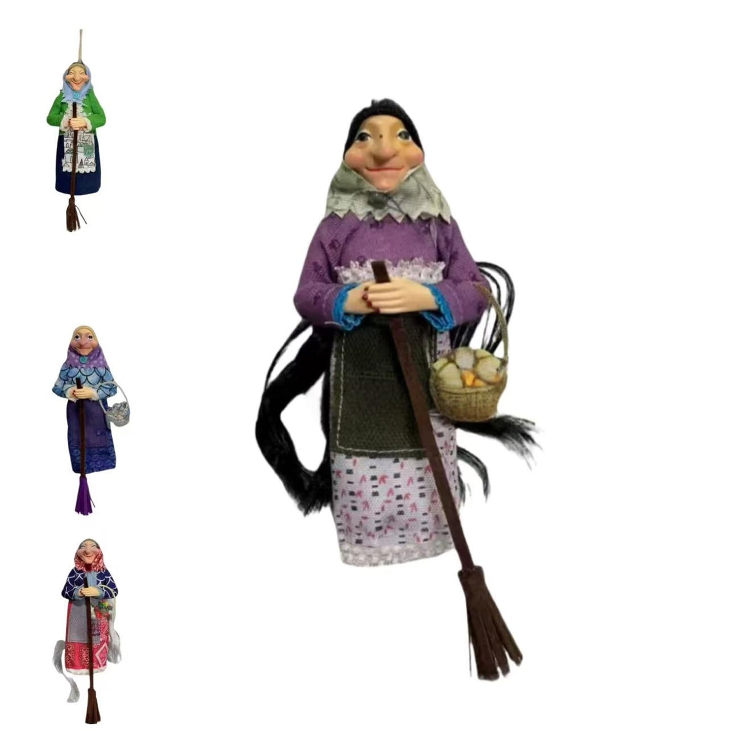 Zimrtvnt Handmade Kitchen Witch Doll-Hanging Witches Doll for Good Luck, Mystic Kitchen Witch Decor, Unique Gift for Cooking Lovers Mom or Friend (B)