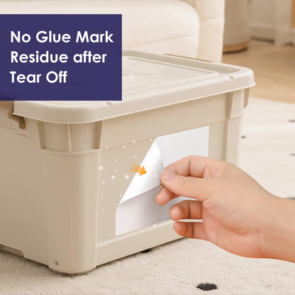 L LIKED 4"x6" Blank Removable Labels for Storage Bins, No Residue Handwritten Stickers for Boxes and Cases (150 Labels)