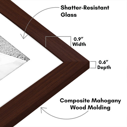 Americanflat Set of 7 Picture Frames with Shatter-Resistant Glass - Gallery Wall Frame Set with One 11x14, Two 8x10 and Four 5x7 Frames - Signature Collection - Mahogany