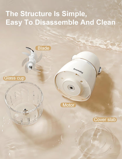 Swenteling Baby Food Maker, Creamy White Baby Food Blender, 10oz Food Puree Maker, Food Processor for Foods Fruit Vegetable Meat, 8-Second Quick Soft Food Prep，BPA-Free