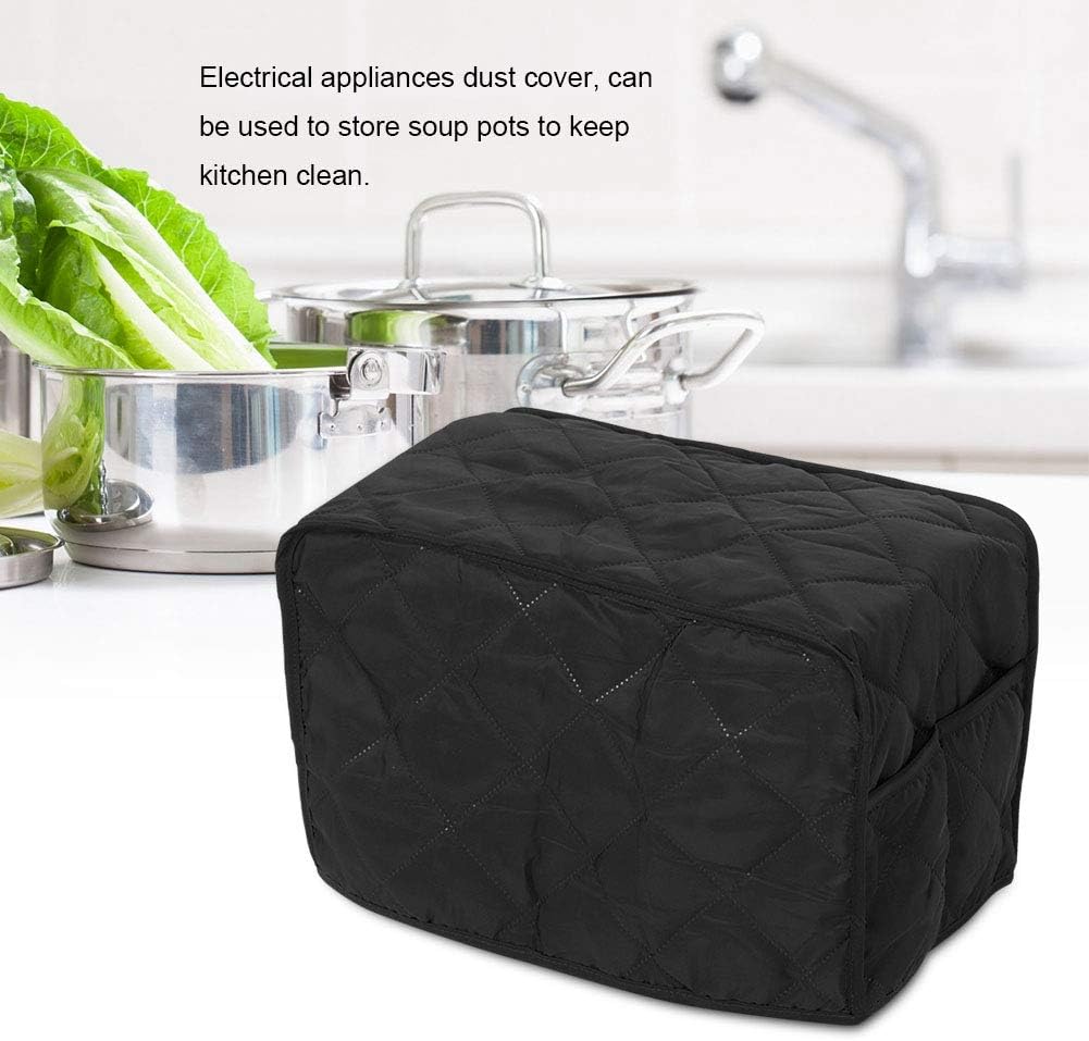 Cooker Cover Protector, Quality Polyester Pongee Dust Cover for Electrical Appliances (Black, 40.6 * 23 * 25.4cm)