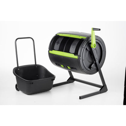 HomeStock Compost Tumbler Two Stage - UV Protected & Zinc Frame - Easy Turning & Cart Included