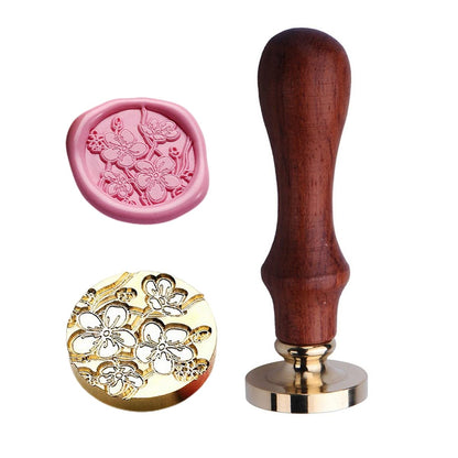 JUPPE 6pcs Flower Wax Seal Set, Cherry Blossom Rose Bell Orchid Branches Tulip Various Flowers Sealing Wax Stamps for Wedding Invitation Birthday Party