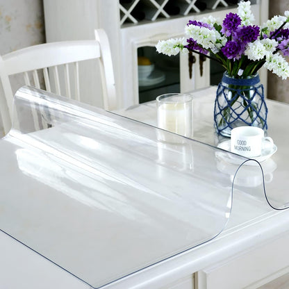 14 60 Inch 2mm Royhom Clear Table Protector x - Thick Plastic Table Cover, Clear Table Cover Protector Rectangle
