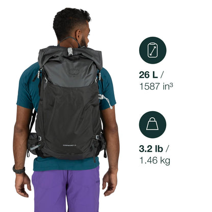 Osprey Downburst 26L Men's Hiking Backpack, Dark Charcoal