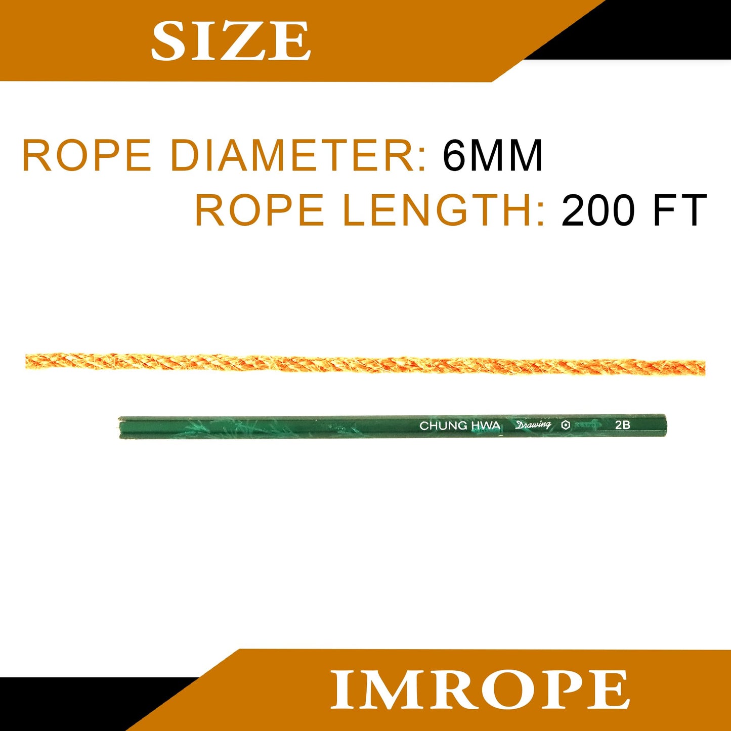 IMROPE 6mm x 200 Feet Orange Jute Rope, Twine for Gardening Tomato Climbing Plant Tie Floristry Crafts Gift Wrapping Packing Decor