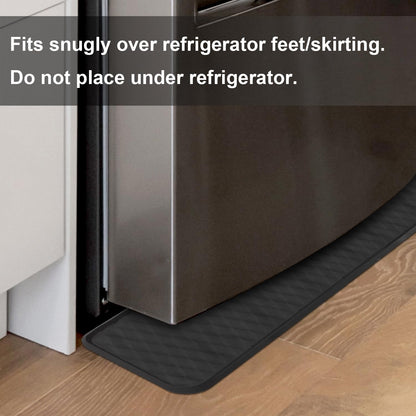 37.4x8.5in Refrigerator Spill Mat, Silicone Under Refrigerator Floor Protector Tray Drip Anti-Slip Appliance Water Mat Drip Catcher for Mini Fridge Washing Machine Wine Cabinet Dryer (Gray)