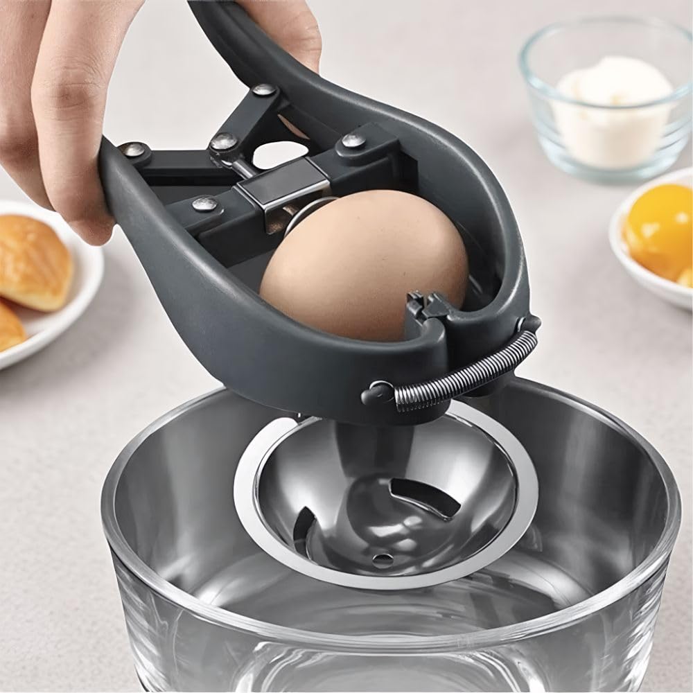 MOPFOL Egg Cracker 304 Stainless Steel - Professional Handheld Opener and Separator for Hard & Soft-Boiled Eggs, Easy Eggshell Cutter