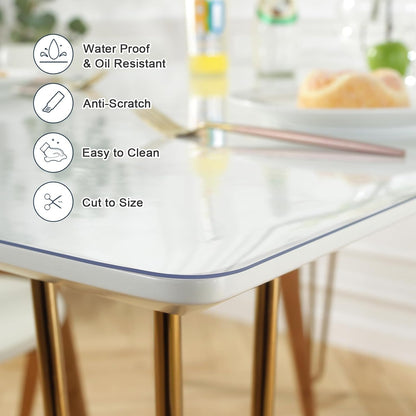 17 45 Inch, 1.5mm LovePads Clear Desk Mat x Thick Clear Table Protector, Waterproof Plastic Table Cover Protector, PVC