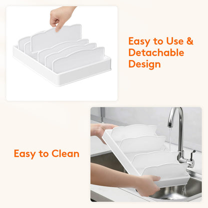 Lifewit Kitchen Cabinet Organizer for Food Contanier Lid, Lid Holder with 6 Adjustable Dividers & 7 Sections for Pantry Organizers and Storage, Home Drawer Organization, Large, 13" x 10"