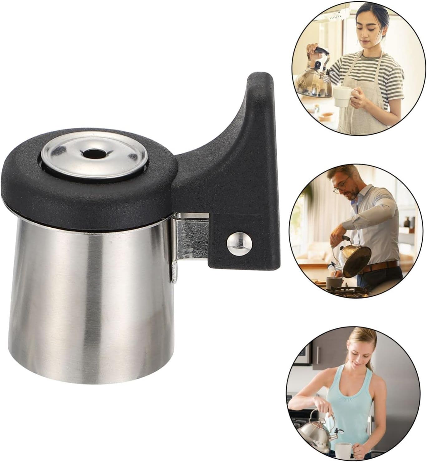 HOMSFOU 6 pcs Pot Kitchen Replacements, Heated Whistle Loud Top Stainless Water Holders for Kettle