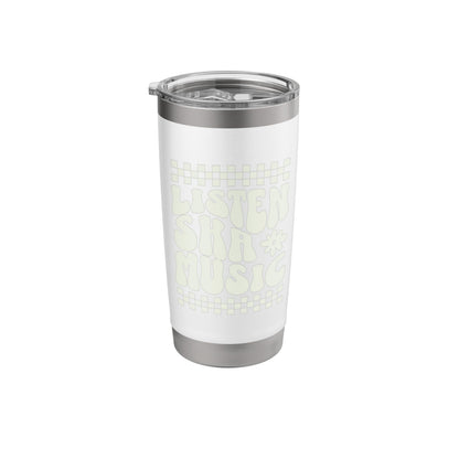 Anti-Racist Ska Punk 2-Tone Chess Checked OI Rude Boy Stainless Steel Insulated Tumbler