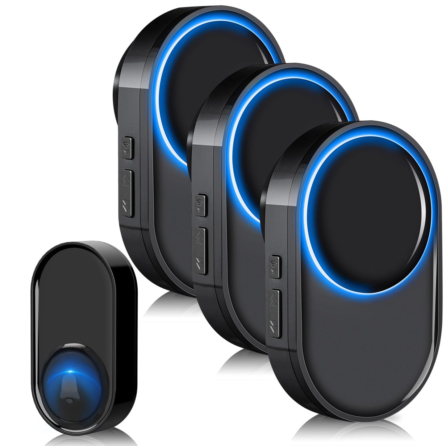 Wireless Doorbell - PHYSEN Waterproof Doorbell Chime Kits 2 receivers - Operating at 1300 ft Range - 58 Melodies 5 Volume Levels & LED Flash - Door Bells & Chimes Wireless for Home Classroom