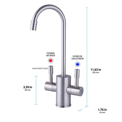 American Standard ASH-110 Hot Water Dispenser, Includes Brushed Nickel Dual Handle Water Faucet 780 Watts, 110v