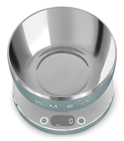 SMEG Contemporary Digital Kitchen Scale with Removable Bowl (Jade)