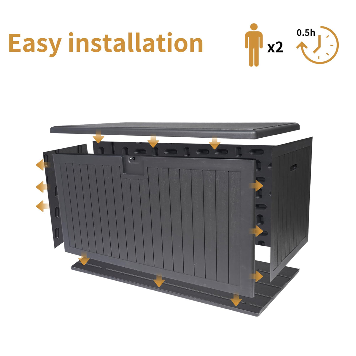 KEIKI 260 Gallon Outdoor Deck Storage Box,Large Lockable All Weather Containers for Patio Furniture Cushions,Pool Accessories,Garden Tools